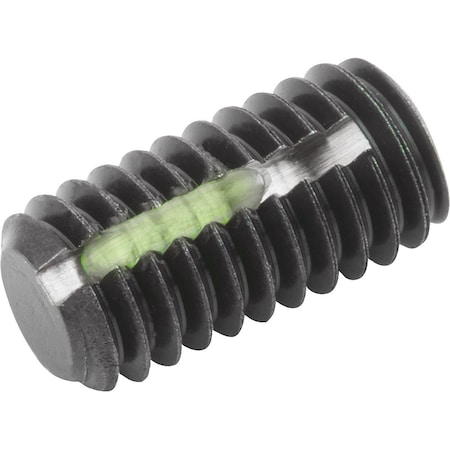 Grub Screw, Hexagon Socket With Flat Point DIN913, Long-Lok M08X10, Sw=4, Steel Black